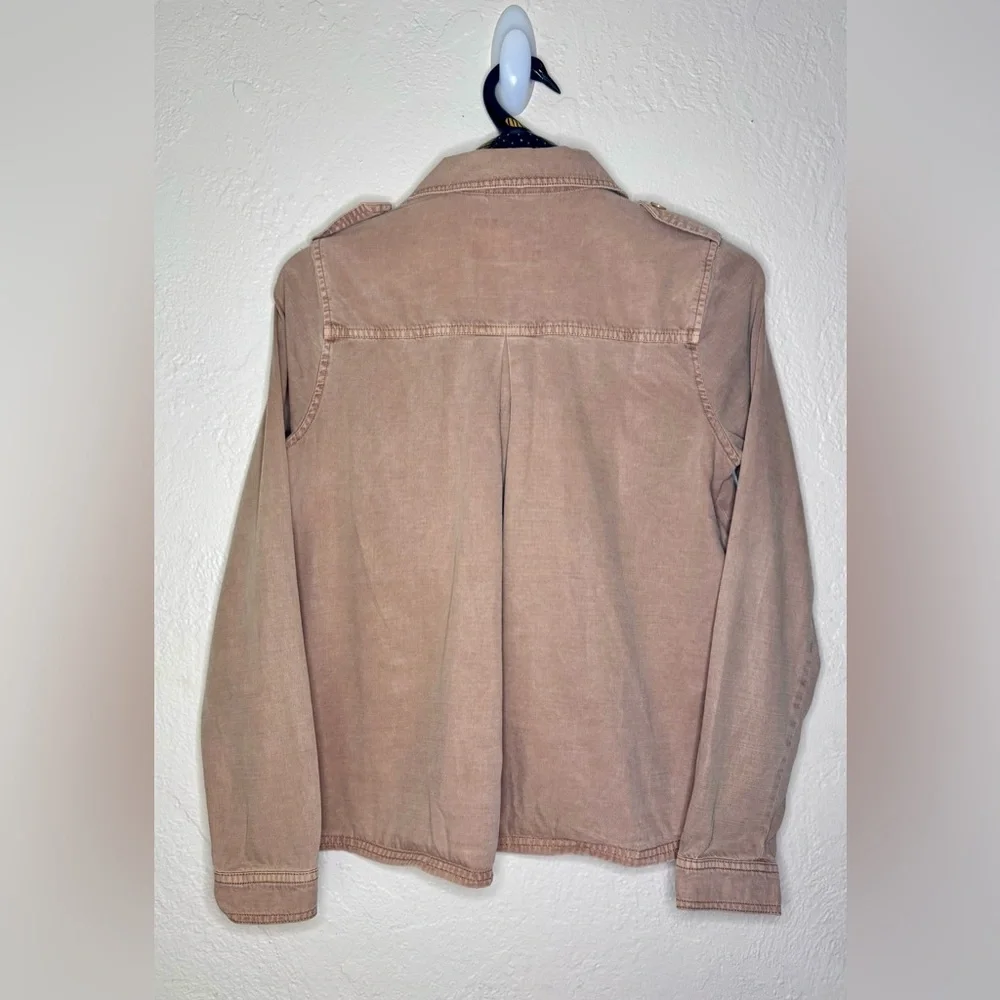 LUCKY BRAND Lightweight Utility Jacket Button Front Shacket Camel Tan Women's XS